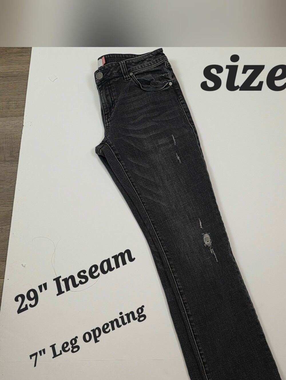 Cabi Slim Boyfriend Jeans in Shadow Wash - Distressed Black/Gray - Size 6